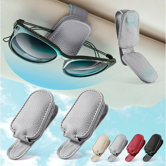 Visor Sunglass Holder for Car 2 Pack, Car Sunglass Holder Clip for Multiple Glasses, Car Accessories Strong Magnetic Sunglass Holder for Car Visor Clip Interior Aesthetic for Women and Men