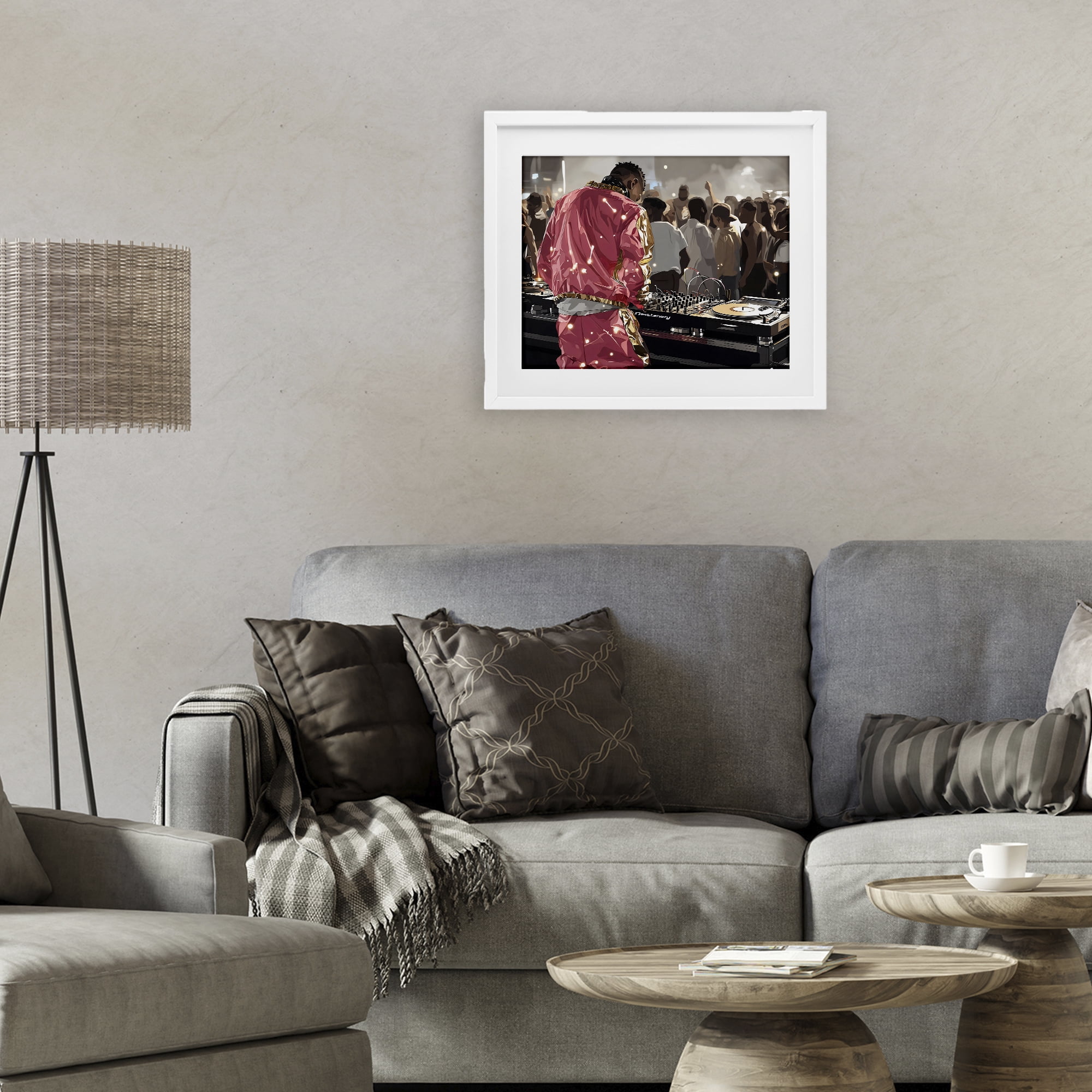Stupell Industries DJ Performance At Nightclub White Framed Print Under Glass, design by Franklyn Gregory