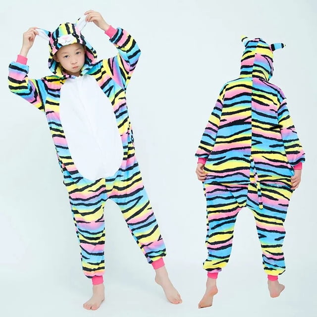 Pijamas de unicornio de franela para niños, Onesies con capucha, pijamas de dibujos animados de animales para niños, pijamas de Panda para niñas, ropa de dormir para niños, Otoño e Invierno xuanjing unisex