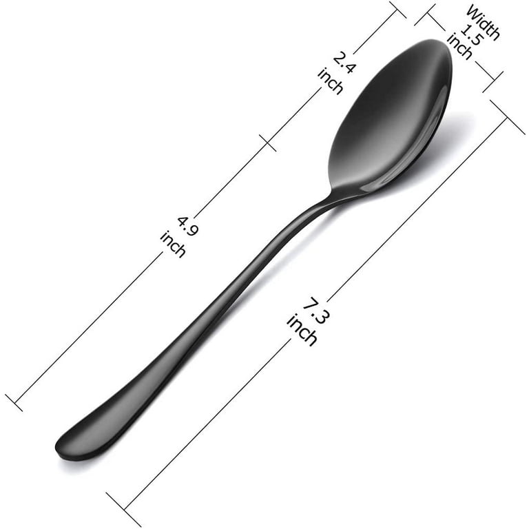 Dinner Spoons Set of 12, E-far 7.9 Inch Stainless Steel Soup Spoons  Tablespoons for Home, Kitchen or Restaurant, Non-toxic & Mirror Polished,  Easy to