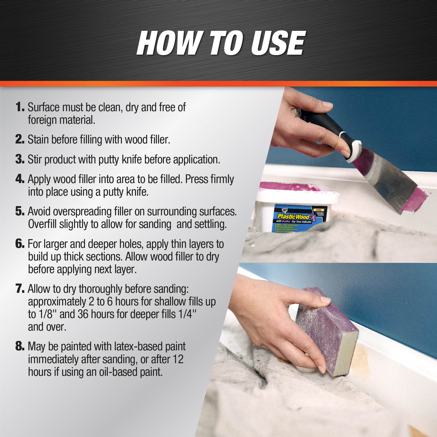 DAP Plastic Wood-X with DryDex 16 oz Natural Wood Filler Adhesive