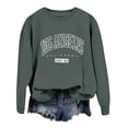thumbnail image 1 of WEAIXIMIUNG Sweat à Rayures pour Femmes 3X Nouveau Pull à Col Rond Imprimé Lettres Manches Longues Chandail à Capuchon, 1 of 6