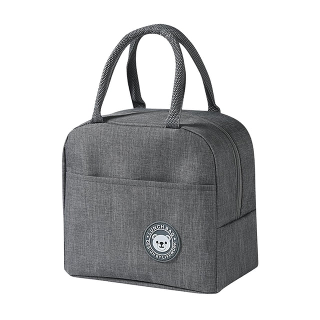 Bolsa de almuerzo térmica con aislamiento portátil para mujeres y hombres, bolsa de asas térmica suave a prueba de , impermeable para el trabajo Gris Baoblaze Bolsa de almuerzo