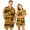 Yellow, variant on Couples Matching Halloween Pajamas Set Short Sleeve Button Down Shirt and Shorts Spooky Pumpkin Nightwear Loungewear PJs