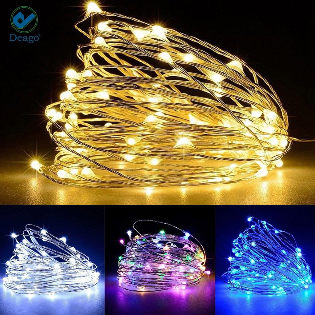 LED String Copper Wire Fairy Lights Battery USB 12V Xmas Party Fairy Decor Lamp 