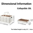thumbnail image 2 of Collapsible Storage Bin with Handles and Wooden Lid, Large Capacity Stackable Utility Crates Holds 33lbs for Outdoor Home Storage Organizing Moving (30L/7.9Gal), 2 of 6