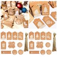 thumbnail image 3 of Coxeer Christmas Hanging Tag Set Festive Printed Gift Wrap Tag Paper Tags with Ropes, 3 of 10