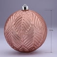Pink Blush with Leaf Print Jumbo Shatterproof Round Christmas Ornament