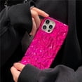 thumbnail image 3 of Compatible with iPhone 13 Pro Max Case, Cute 3D Tin Foil Pleated Luxury Phone Cover for Women Girls Cool Bling Designer Soft Slim Case for iPhone 13 Pro Max, Hot Pink, 3 of 16