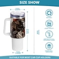 thumbnail image 3 of Leopard Cheetah Flowers 40 oz Tumbler with Handle Insulated&nbsp;Travel Mug&nbsp;Lid Straw Leak Proof Steel Vacuum Water Bottles Glasses Fits in Car Cup Holder, 3 of 7