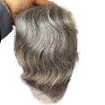 thumbnail image 6 of Toupee for Men European Human Hair Swiss Lace Front Hair Pieces PU Men's Hair Replacement System 40% 1B Black Hair Mixed 60% Grey Hair, 6 of 7
