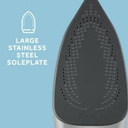 Sunbeam 1700W Steam Iron, Retractable Cord, Shot of Steam, Steel Soleplate, Blue-White