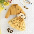 thumbnail image 2 of Kogui Dress for New Born Baby Girls Girls Long Sleeve Dresses Kids Crew Neck DressSize 9 12 Months(Yellow,9-12 Months), 2 of 8