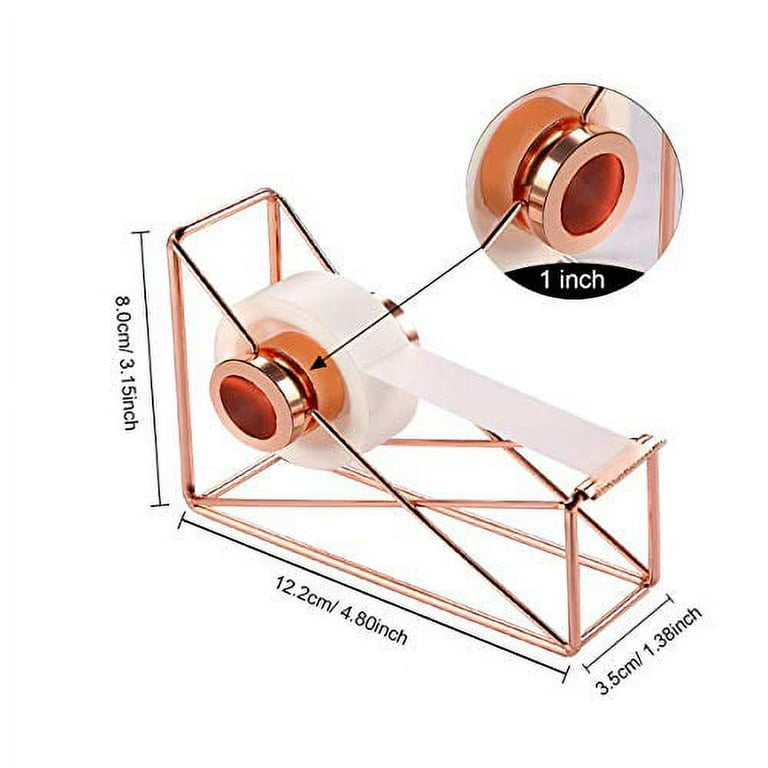 Clear Acrylic Rose Gold Stapler and Tape Dispenser Holder Set Dress Up Home, Office, School Desk Accessories Set of High End Luxury Staplers and Tape  Holders