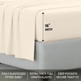thumbnail image 3 of Kotton Culture Bed Sheets 4 Piece 100% Egyptian Cotton 600 TC Soft Crisp Cooling Cotton Luxury Hotel Sheets with 15" Inch Deep Pocket Snug Fit Sateen Weave(Ivory,RV King), 3 of 6