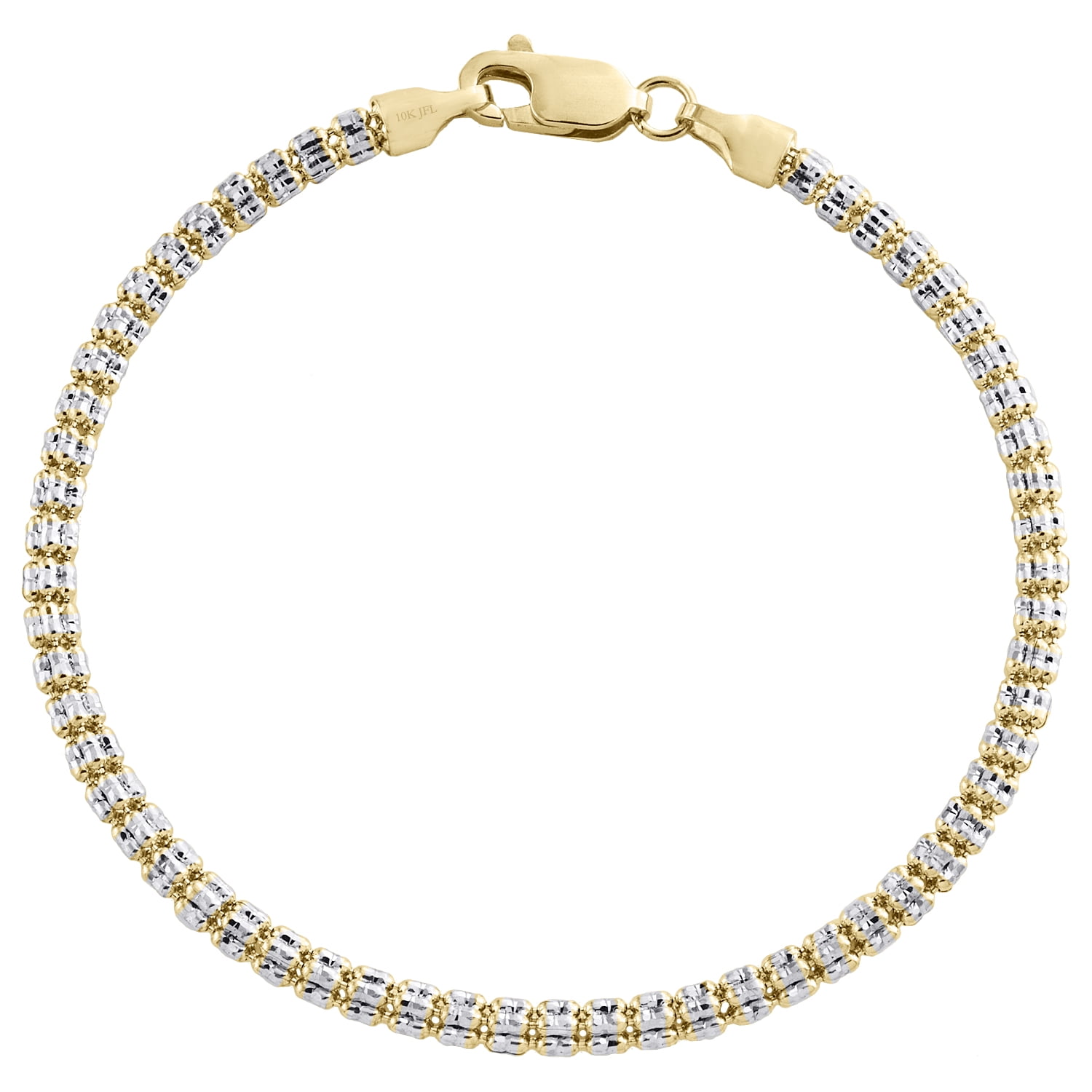 3mm Diamond Cut Ice Bead Link Bracelet 