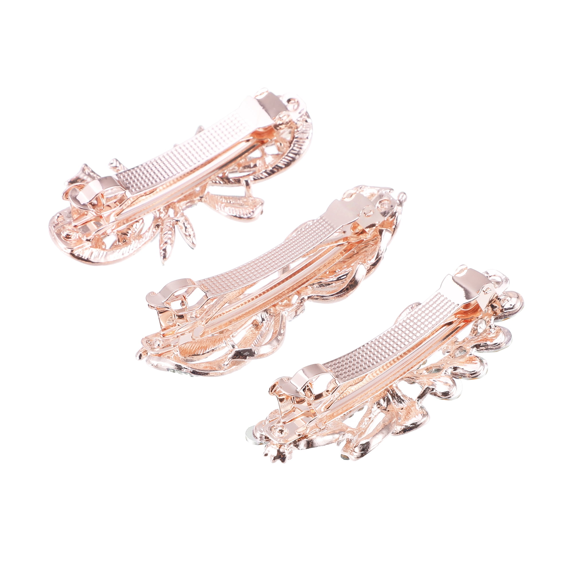 3 Pcs Hair Barrettes Hair Accessories for Women Sparkly Glitter Rhinestones Hair Clips Champagne