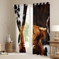 thumbnail image 3 of Castle Fairy Kids Teens Western Highland Cattle Blackout Curtains Set of 2 (52x84 Each),Farmhouse Cow Print Window Curtains,Vintage Aesthetic Curtains and Drapes,Super Cozy Room Decor, 3 of 6