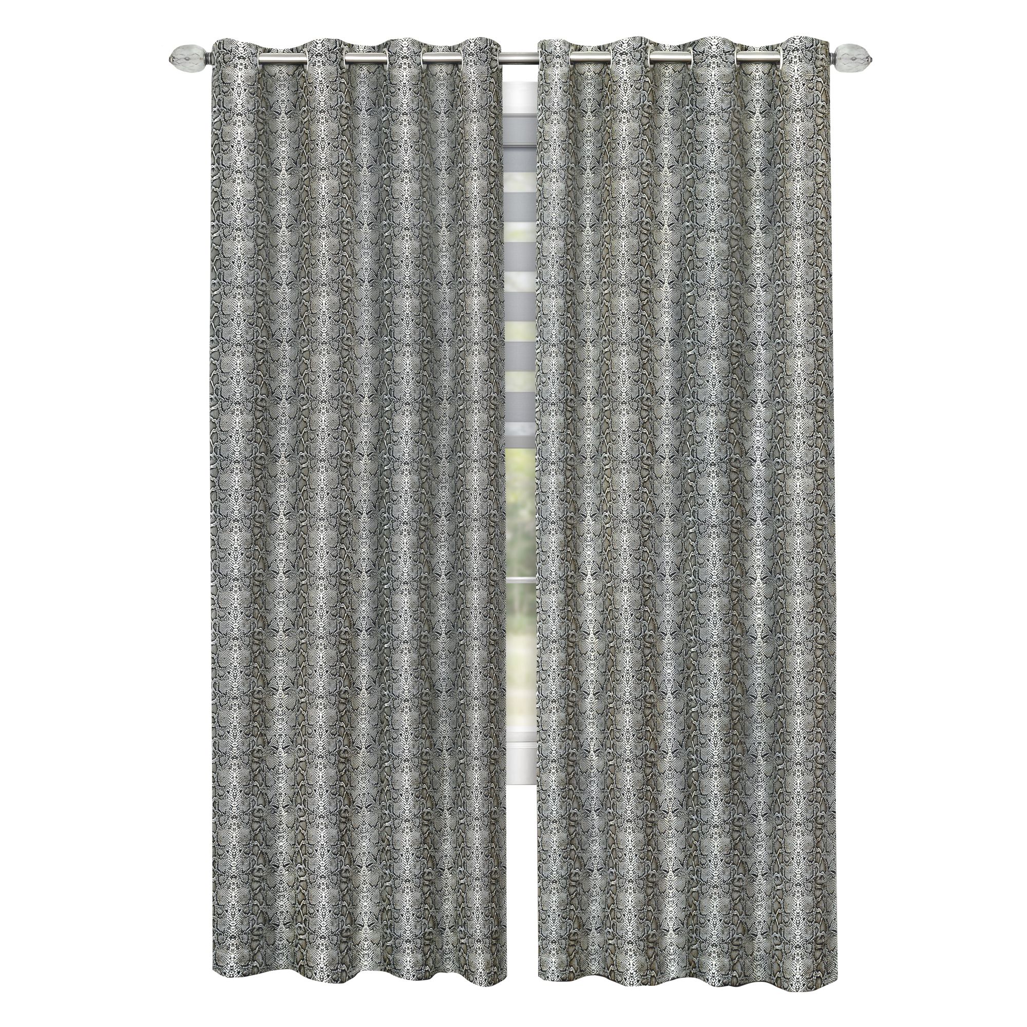 Achim Python Polyester Blackout Window Curtain Panel, Black/Silver, 52" x 84" - image 2 of 5