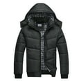 thumbnail image 4 of LYXSSBYX Winter Jackets for Men Clearance Men's Black Puffer Jacket Warm Overcoat Outwear Padded Hooded Down Winter Coat, 4 of 9