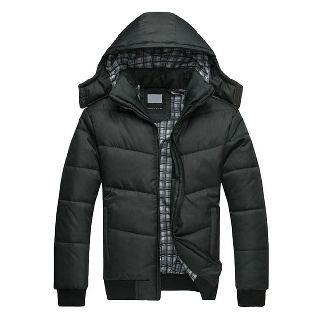 yievot Manteau d'Hiver Épais pour Hommes, Veste Matelassée Chaude avec Capuche