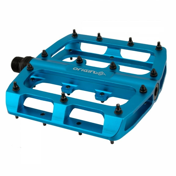 Origin8 Rascal XL Platform Pedals 9/16" Concave Alloy Body Removable Pins Blue