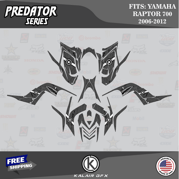 Kalair GFX Graphics Kit for Yamaha ATV RAPTOR 700 Predator Series