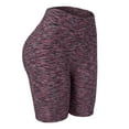 thumbnail image 1 of Women's Athletic Shorts, High Waist Seamless Yoga Shorts, Running Workout Five Points Shorts for Fitness, Dark Pink, L, 1 of 8