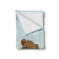 thumbnail image 2 of Flower Soft Flannel Fleece Throw Blanket, Cartoon Style Teddy Bear with Toy in Meadow Swirled Flowers Butterfly and Cloud, Cozy Plush for Indoor and Outdoor Use, 70" x 90", Multicolor, by Ambesonne, 2 of 6