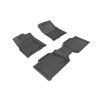 3D MAXpider Custom Fit KAGU Floor Mat (BLACK) for 2016-2017 TOYOTA TACOMA ACCESS CAB - 1ST ROW 2ND ROW