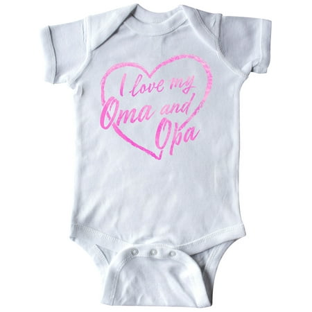 

Inktastic I Love My Oma and Opa in Pink Chalk Heart Gift Baby Boy or Baby Girl Bodysuit