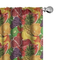 Ambesonne Colorful Curtains, Tropical Fresh Fruits, Pair of 28"x95", Multicolor