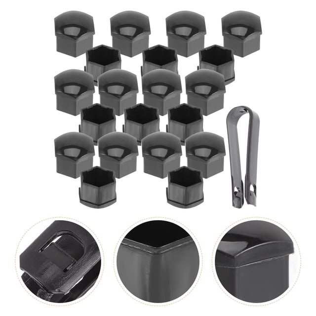 RENACLIPY 20Ud Accesorios Exterior Para Auto Llanta Con Tapones De Tuerca Negros Y Protección Efectiva