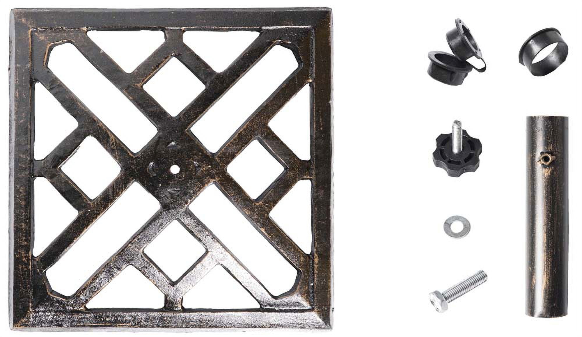 Gardenised QI003816 17.25 x 13 in. Square Cast Iron Umbrella Base Stand, Bronze