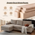 thumbnail image 6 of XIZZI 100" Modular Sectional Sofa Couch, L Shaped 3-Seat Comfy Corduroy Sofas with Reversible Chaise, Modern Convertible Lounge Couches for Living Room Office Apartment-Camel, 6 of 11