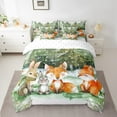 thumbnail image 2 of Erosebridal Rabbit Fox Bedding Sets Twin Size,Kawaii Animal Comforter Sets with Sheets,Ultra Soft Bed in a Bag Twin size,Jungle Decor,7pcs, 2 of 6