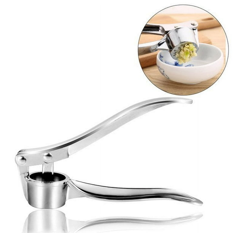 Coolkits Garlic Press, Stainless Steel Garlic Mincer, Durable Professional Grade Dual Lever-Assisted Garlic Crusher with Large Capacity Chamber,No