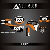 Attack Graphics Custom Fury Complete Bike Graphics Kit for KTM 300 XC-W (E-Start) 2009