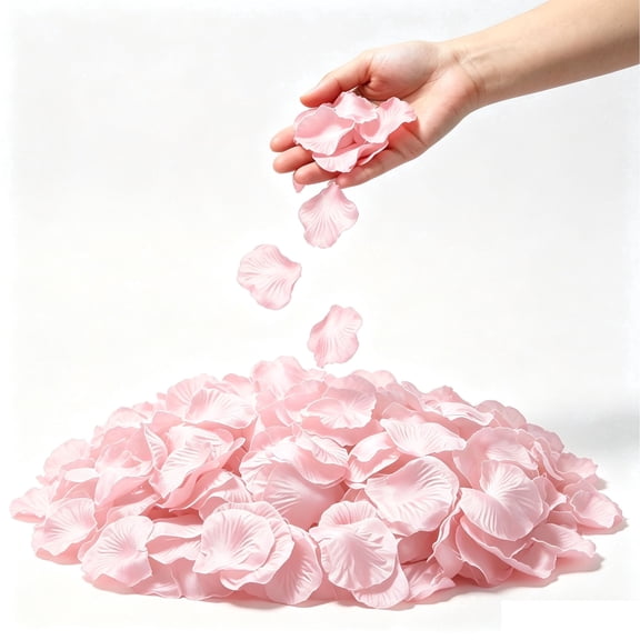 3600 Pcs Light Pink Silk Fabric Artificial Rose Petals 4.5cm(1.8 x 1.8 inches) - Soft Faux Flower Scatter for Wedding Aisles, Proposal Setups, Valentine's Day Decor & Party Table Accents
