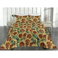 thumbnail image 2 of Ambesonne Floral Quilted Bedspread Set 3 Pcs, Sunflowers Pattern Summer, Twin, Burnt Orange Laurel Green, 2 of 4