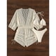 thumbnail image 5 of Conjunto de traje de baño de 3 piezas para mujer, sujetador con cuello Halter, calzoncillos de corte alto, traje de baño de verano con cubierta Beige L, 5 of 5