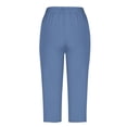 thumbnail image 3 of Capri Pants for Women 2025 Elastic Waist Straight Leg Casual Loose Capris with Pockets Womens Cropped Pants, 3 of 6