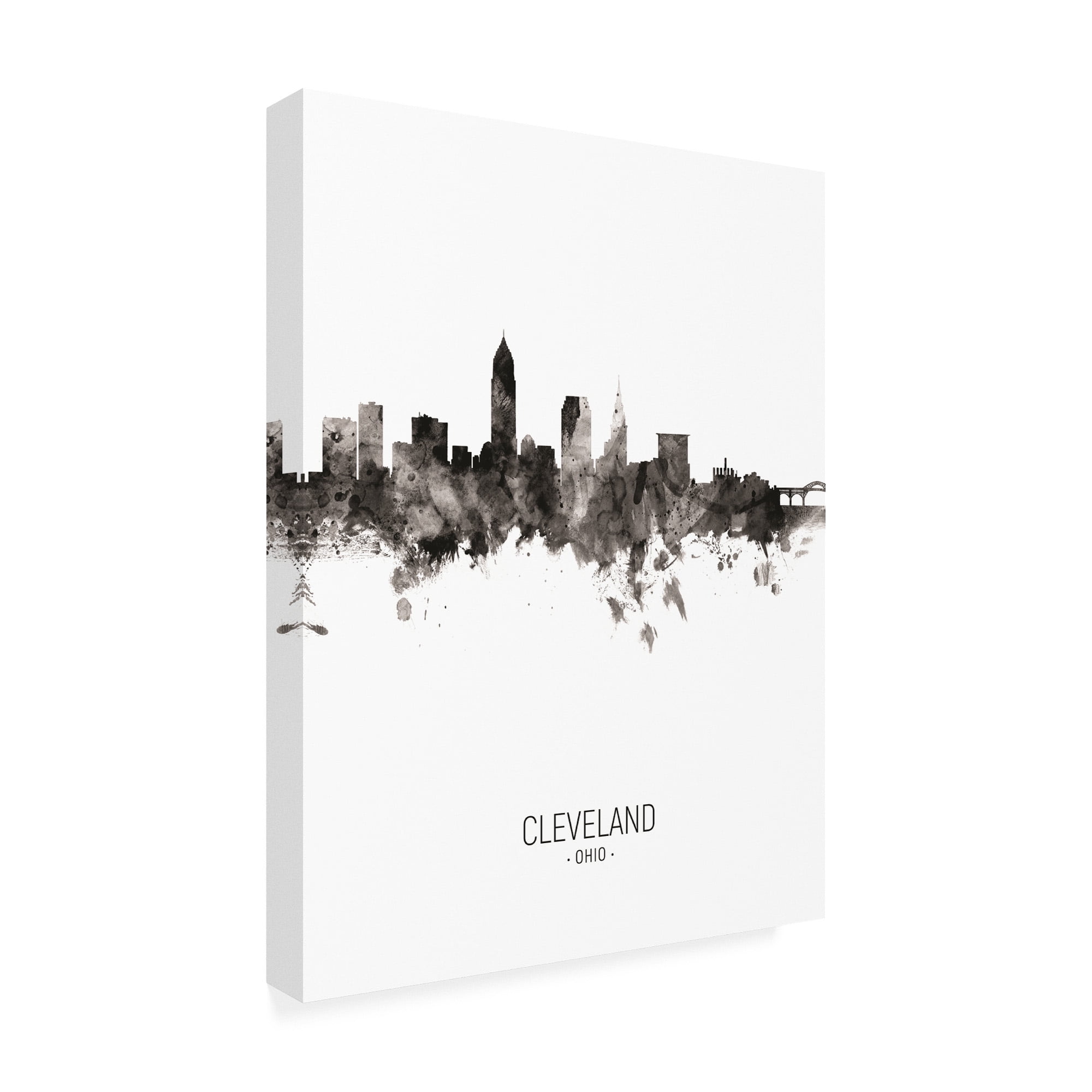 Trademark Fine Art 'Cleveland Ohio Skyline Portrait II' Canvas Art by Michael Tompsett