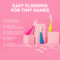 thumbnail image 4 of RADIUS EcoFlex Kids Floss Pick Starter Kit, Sustainable Compostable Dental Flossers for Small Mouths, BPA-Free & Non-Toxic, 14 CT Refills + 1 Reusable Handle, Hot Pink, Pack of 1, 4 of 10