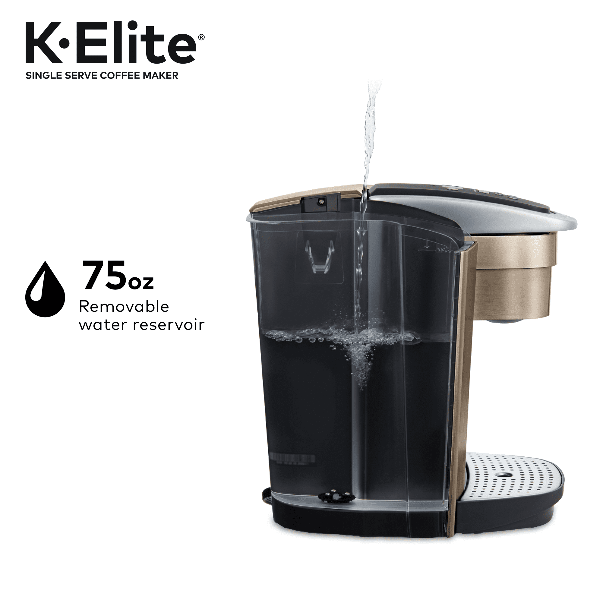 Keurig K-Elite Single-Serve K-Cup Pod Coffee Maker, Brushed Slate