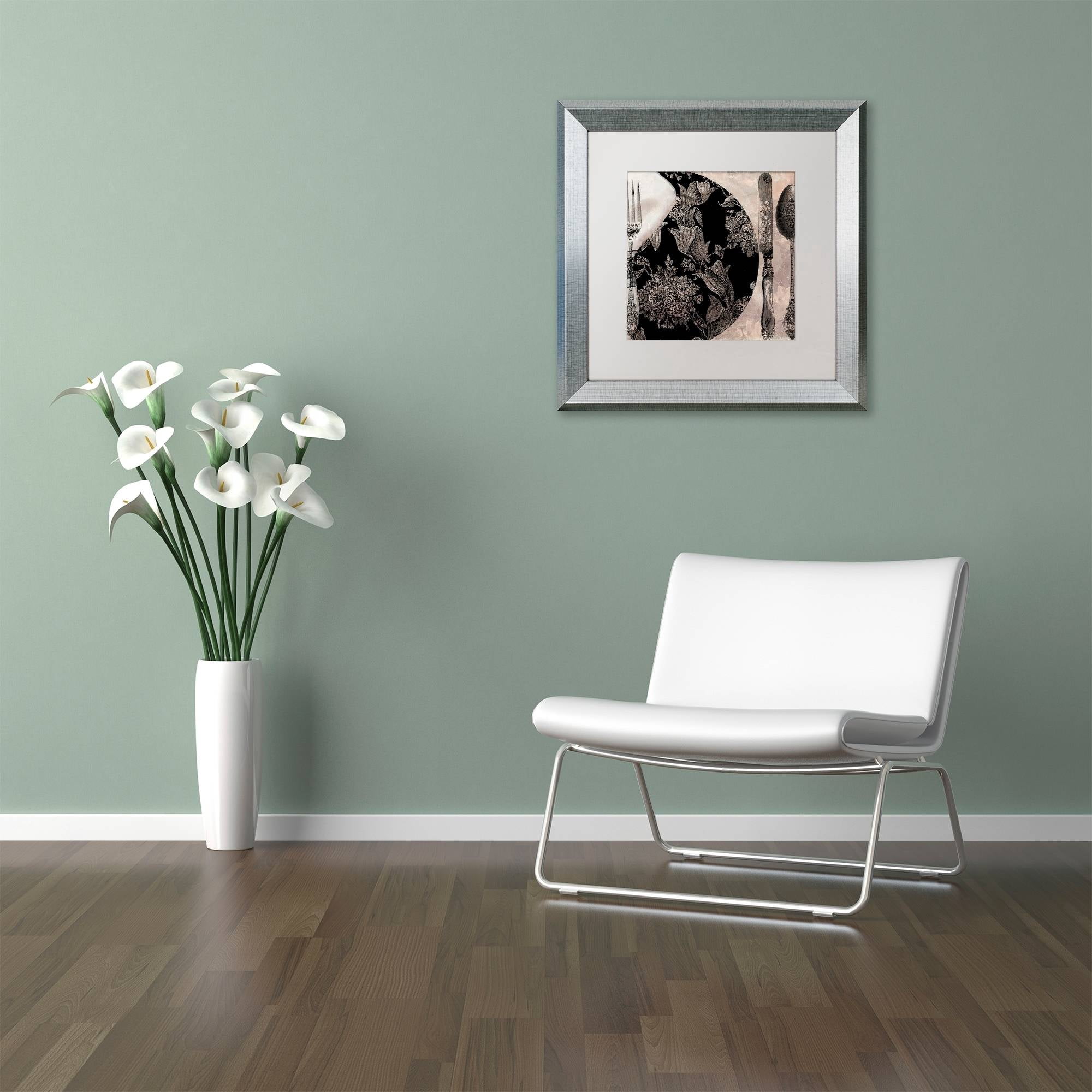 Trademark Fine Art "Victorian Table I" Canvas Art by Color Bakery White Matte, Silver Frame