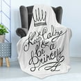 thumbnail image 4 of Keep Calm Soft Flannel Fleece Throw Blanket, Be a Princess Romantic Words with Hand Letters Save the Date Print, Cozy Plush for Indoor and Outdoor Use, 50" x 60", Black White, by Ambesonne, 4 of 5