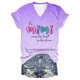thumbnail image 1 of Tops Cortos para las Mujeres Día de la Independencia Impreso Suéter con Cuello en V Manga Corta, Top Casual para Primavera Verano, 1 of 3