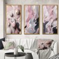 thumbnail image 1 of Designart "Solid Marble Artistry III" Abstract Marble Framed Wall Art Set Of 3 - Pink Marble Frame Gallery Wall Set For Home Decor, 1 of 6