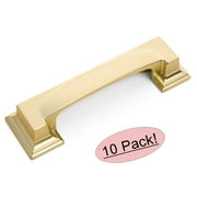10 Pack - Cosmas 8103BG Brushed Gold Cabinet Hardware Cup Handle Pull - 3" Inch (76mm) & 3-3/4" Inch (96mm) Hole Centers